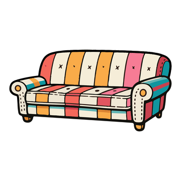 一个彩色的沙发