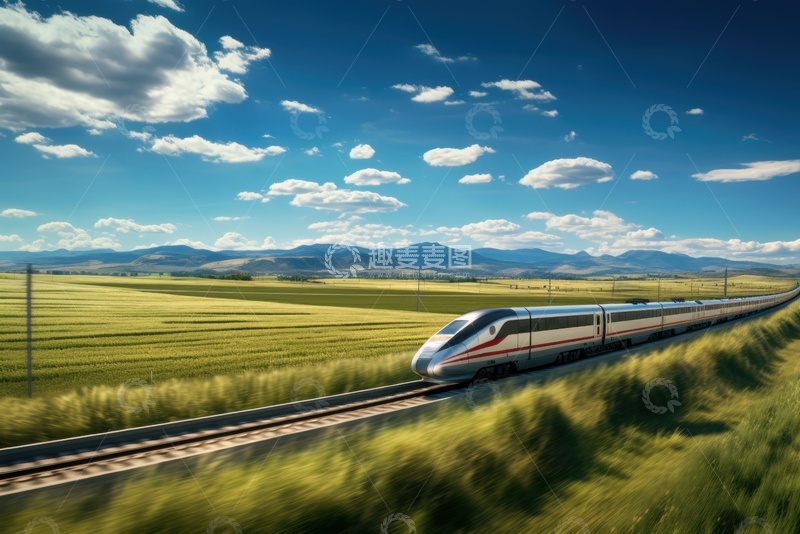高清大图下载【趣麦麦图】荒草地里行驶的火车