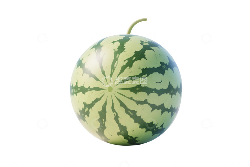 高清大图下载【趣麦麦图】免抠夏日纯色背景西瓜水果插画 