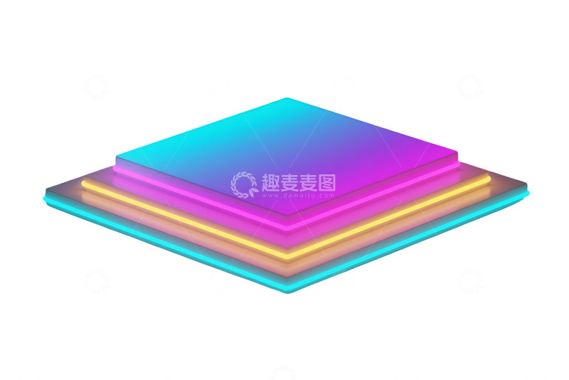 高清大图下载【趣麦麦图】免抠平台的霓虹灯颜色和梯度 