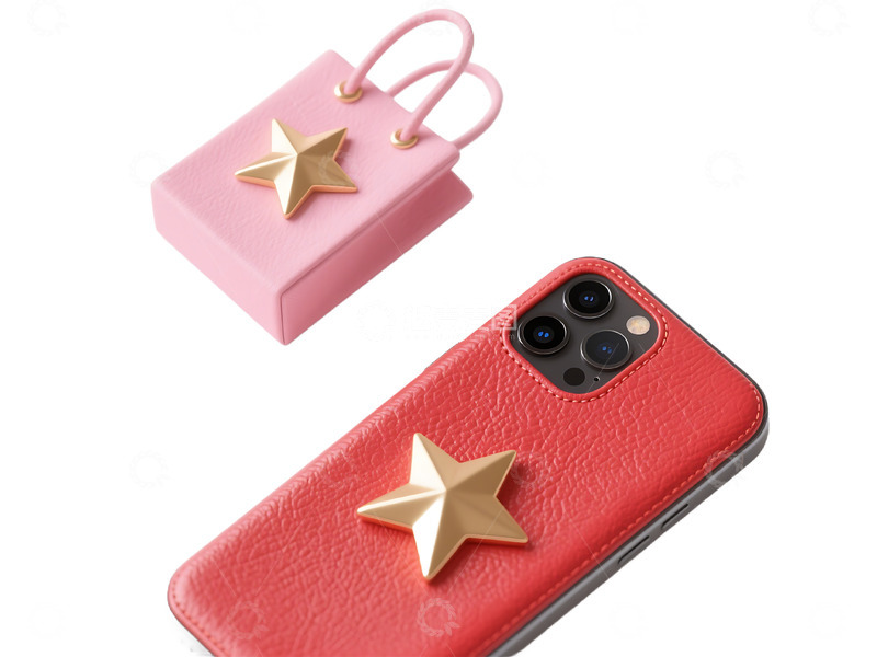 高清大图下载【趣麦麦图】免抠智能手机与星级手提袋盒 