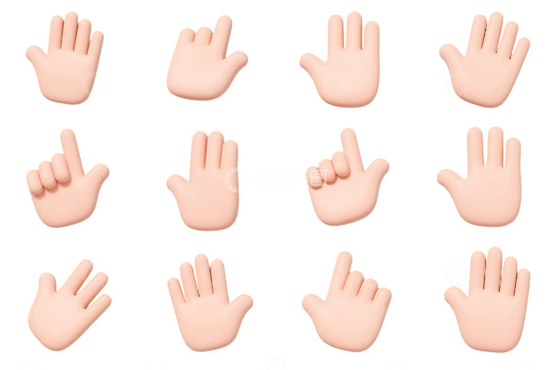 高清大图下载【趣麦麦图】免抠手形图标集 