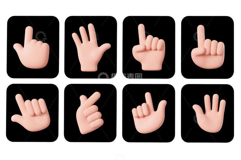 高清大图下载【趣麦麦图】免抠手势图标集 1