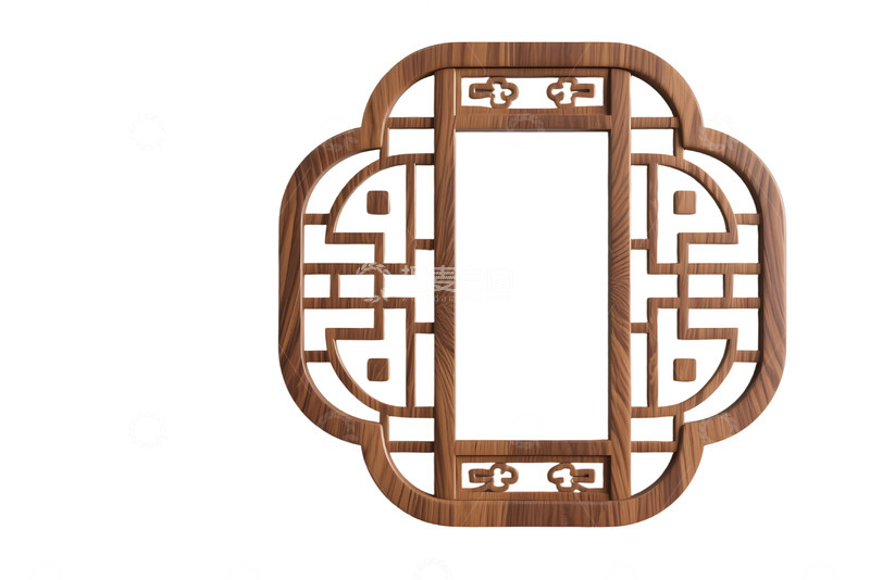 高清大图下载【趣麦麦图】免抠木纹中国风装饰品 