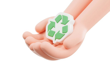 免抠手捧环保图标 