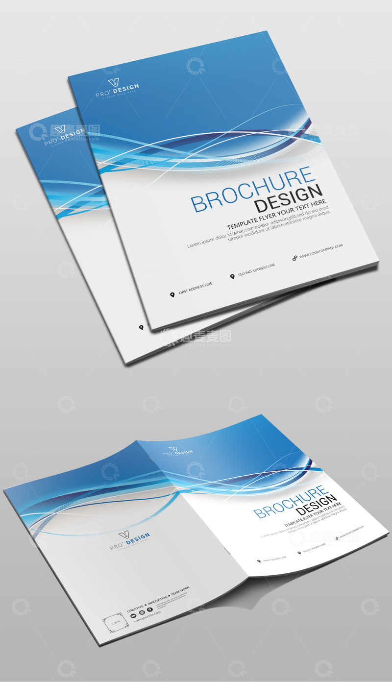 源文件下载【趣麦麦图】科技画册封面模板