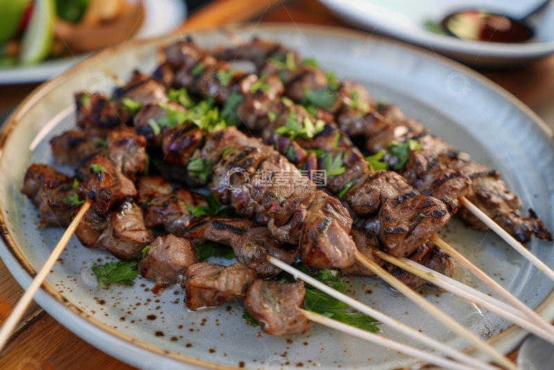 高清大图下载【趣麦麦图】一盘美味的烧烤美食