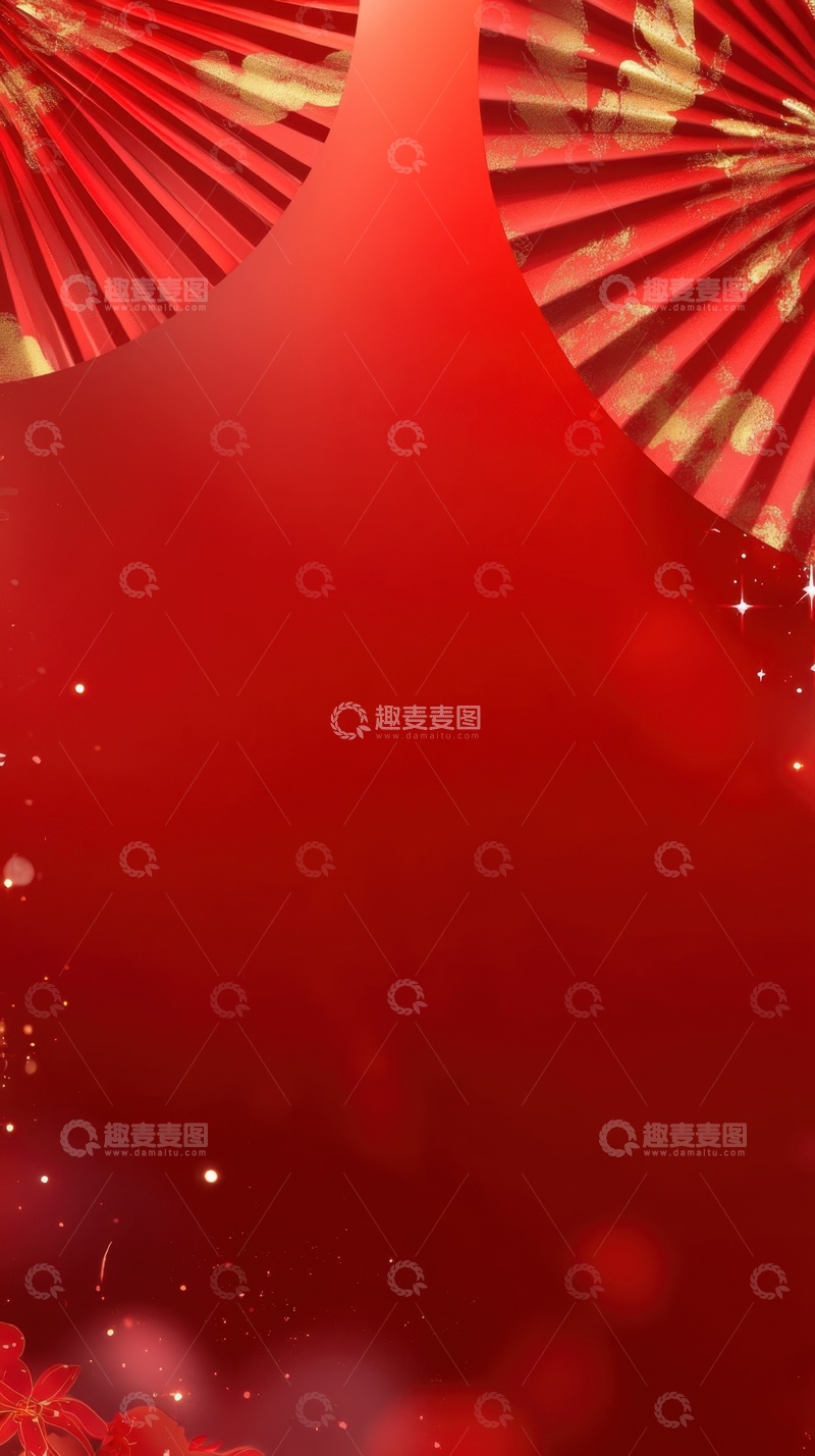 高清大图下载【趣麦麦图】大气简约折扇装饰背景