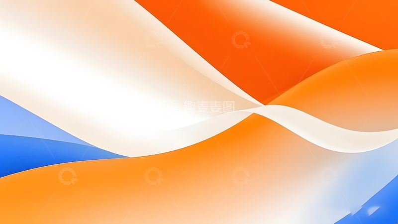 高清大图下载【趣麦麦图】抽象橙蓝动感波浪
