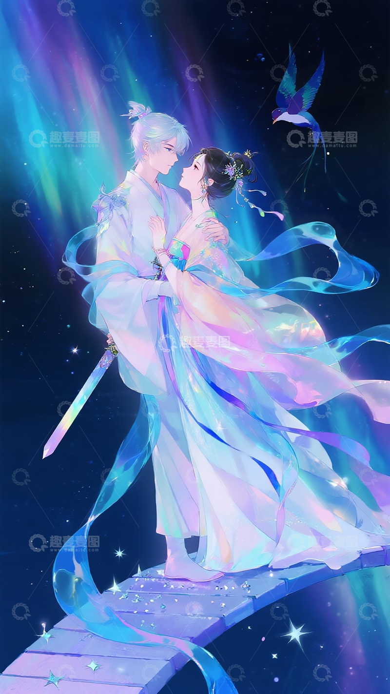 高清大图下载【趣麦麦图】牛郎织女相聚2