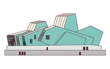 重庆地标,重庆大剧院线条图