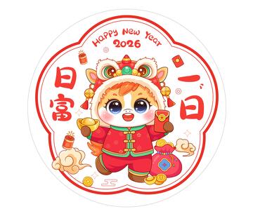 马年喜庆窗花矢量插画1