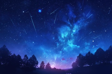 手绘简约星空星河背景