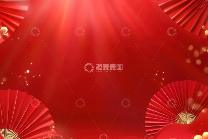 高清大图下载【趣麦麦图】扇子装饰的边框背景