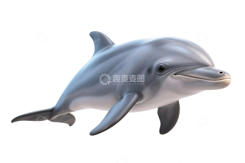 高清大图下载【趣麦麦图】免抠海豚正面视图细节图，带鳍 
