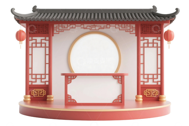 高清大图下载【趣麦麦图】免抠的中国风展台 