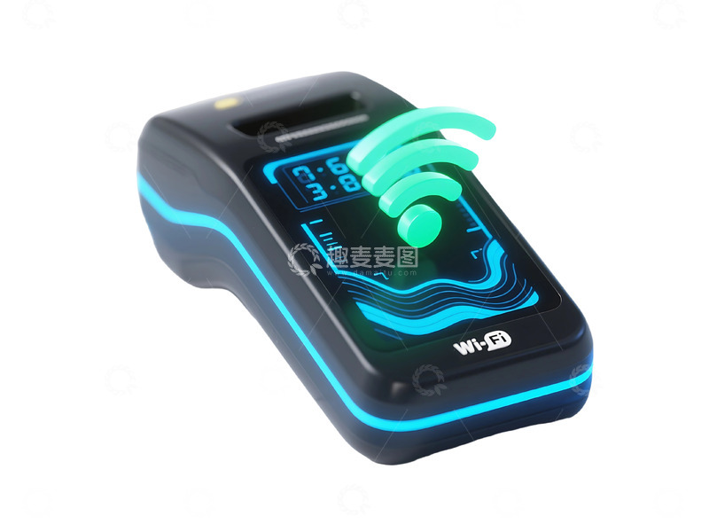 高清大图下载【趣麦麦图】免抠现实的黑色wi-fi支付机器 