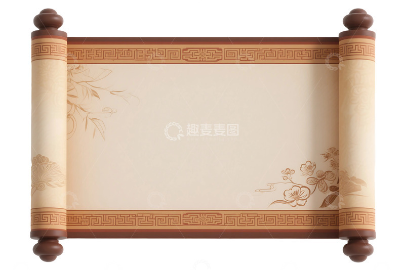 高清大图下载【趣麦麦图】免抠的中国风卷轴 