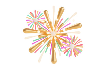 免抠派对金色五彩烟花 