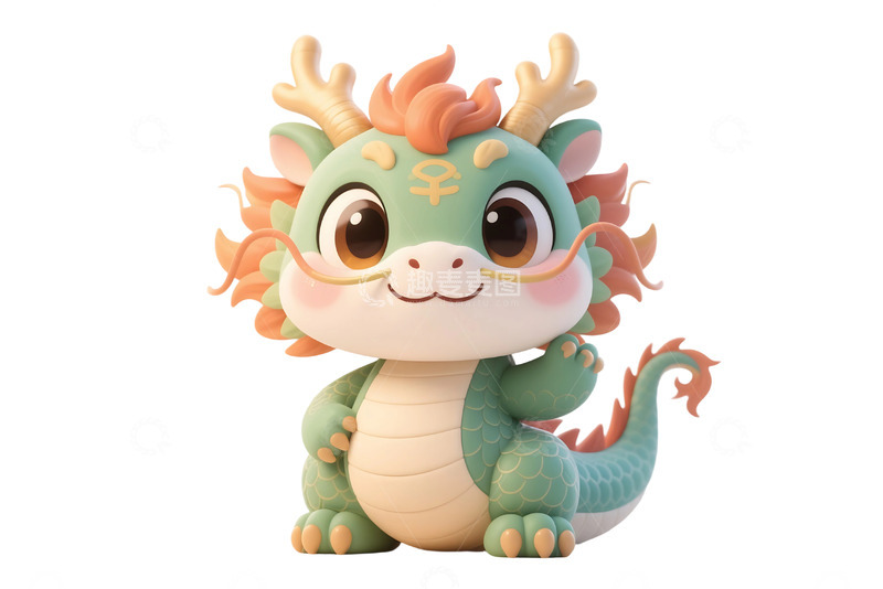 免抠的可爱的龙年形象 