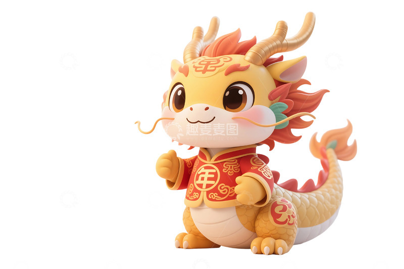 高清大图下载【趣麦麦图】免抠的可爱的传统龙年形象 