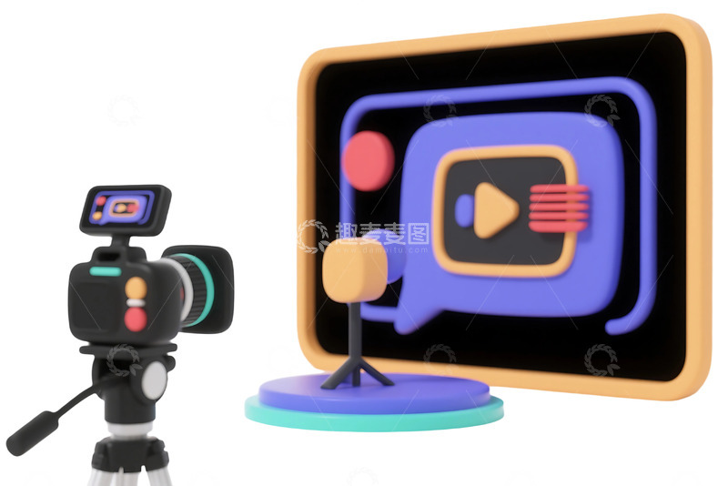 高清大图下载【趣麦麦图】免抠的直播主题概念图 