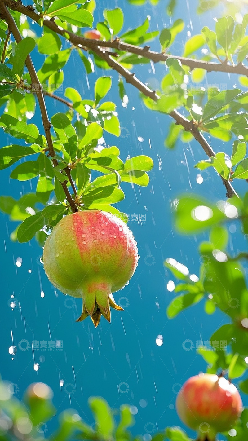 高清大图下载【趣麦麦图】枝头上的石榴图8