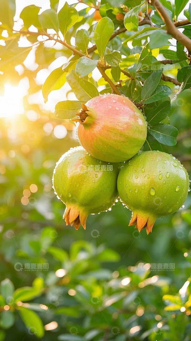 高清大图下载【趣麦麦图】枝头上的石榴图5