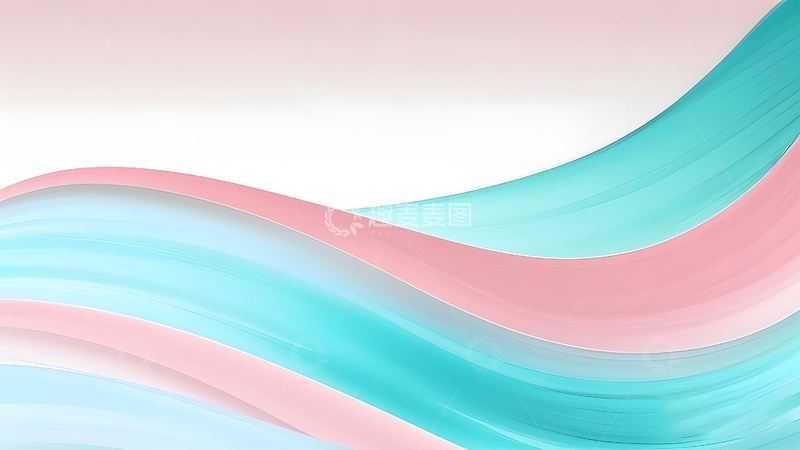 高清大图下载【趣麦麦图】粉绿波浪线条背景