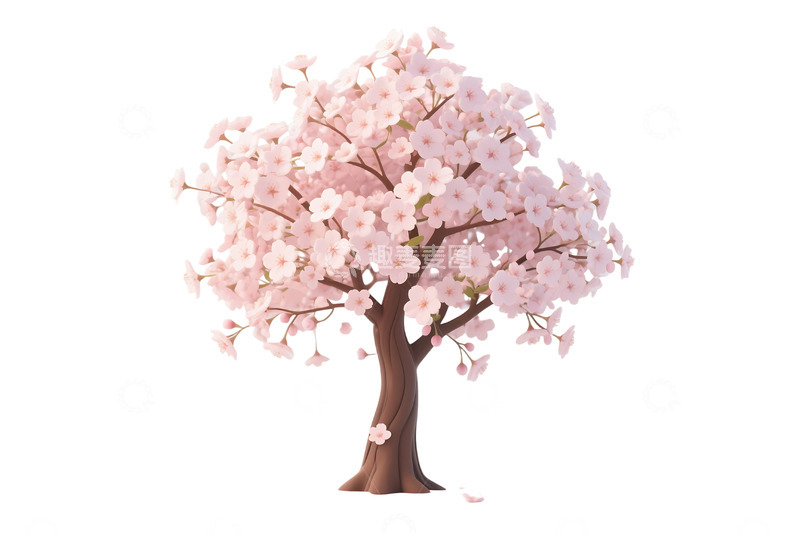 高清大图下载【趣麦麦图】免抠的春天樱花树植物树木元素 1