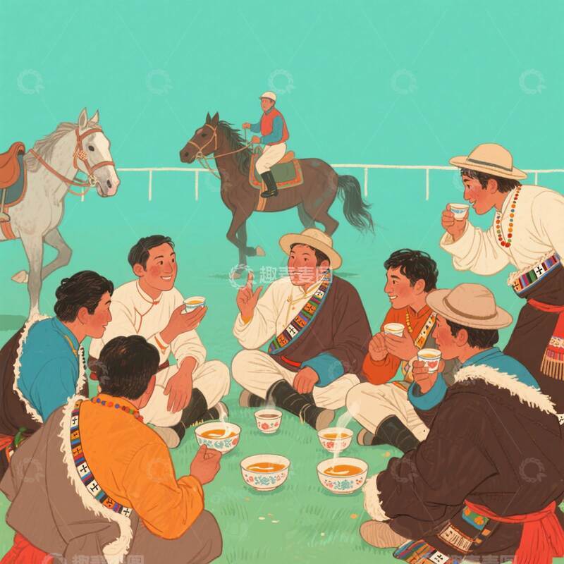 高清大图下载【趣麦麦图】酥油茶   节日    雪原    