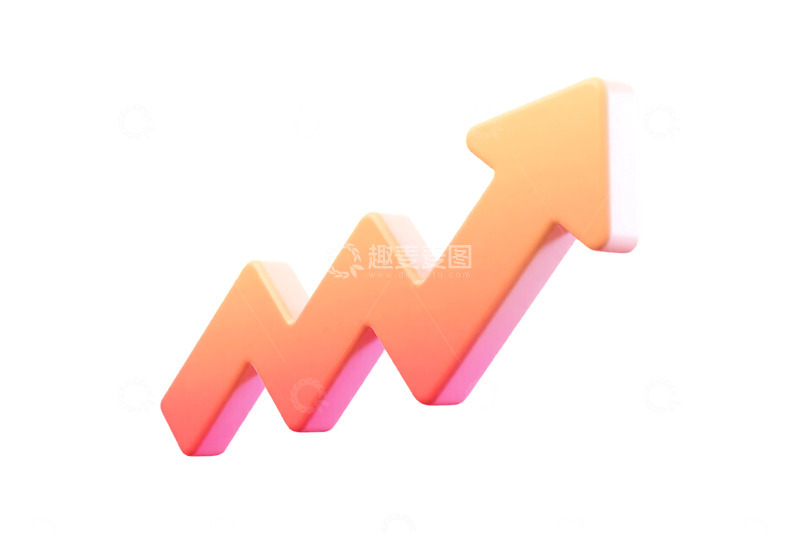 高清大图下载【趣麦麦图】免抠的立体上升箭头插画元素 