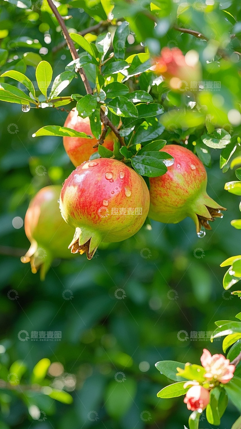 高清大图下载【趣麦麦图】枝头上的石榴图13