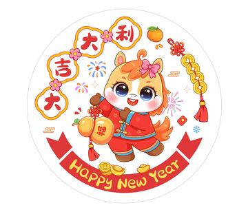 马年大吉喜庆窗花