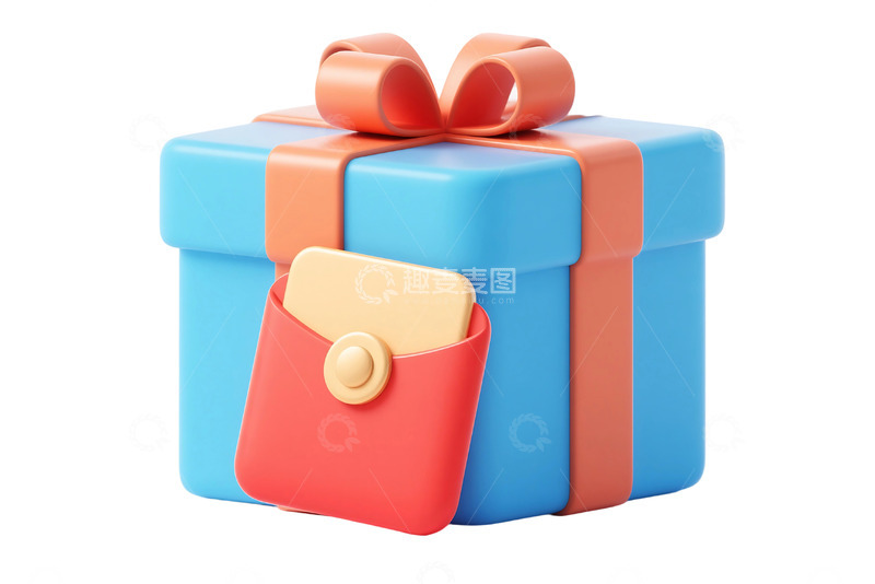 高清大图下载【趣麦麦图】免抠立体商务礼盒红包矢量图 