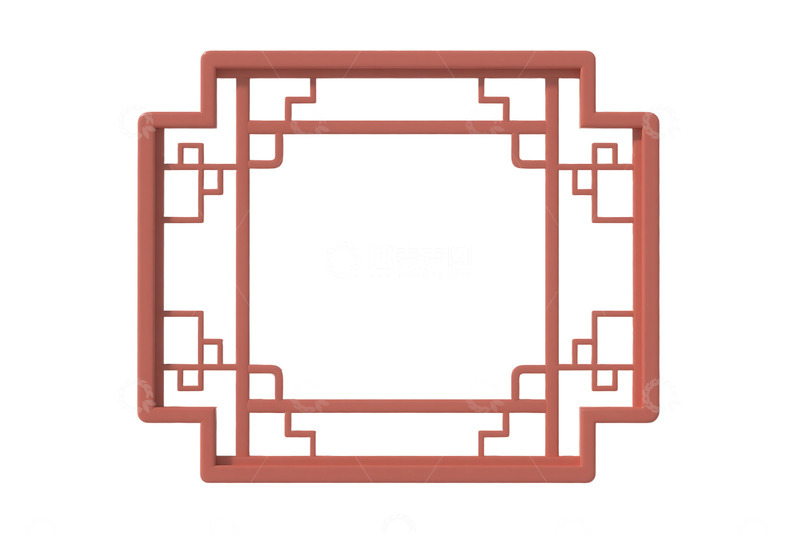高清大图下载【趣麦麦图】免抠立体中式边框窗户元素 