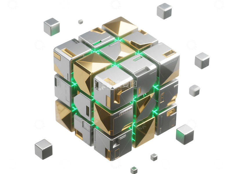 高清大图下载【趣麦麦图】免抠科幻方块背景 