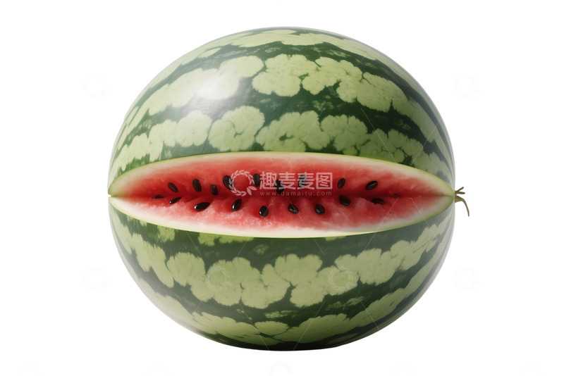 高清大图下载【趣麦麦图】免抠立体切开的西瓜 