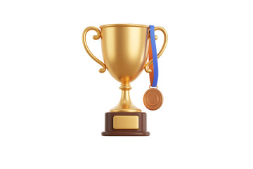 免抠立体奖杯金银铜奖牌元素 