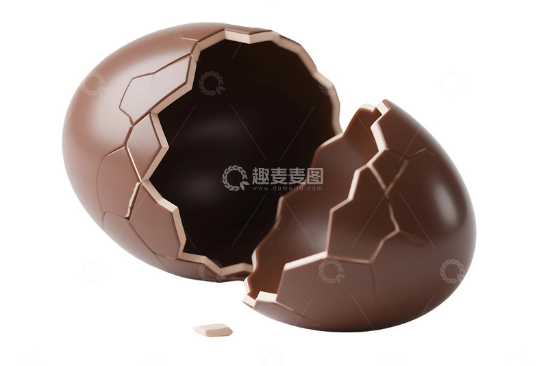 免抠破裂的巧克力蛋壳 