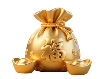免抠福袋金元宝 