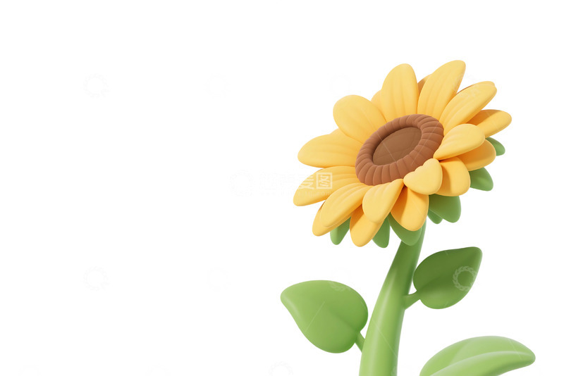 高清大图下载【趣麦麦图】免抠盛开的向日葵卡通风格 