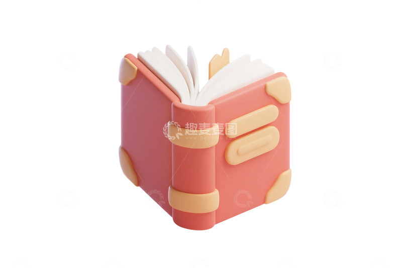 高清大图下载【趣麦麦图】免抠立体卡通书本图标 