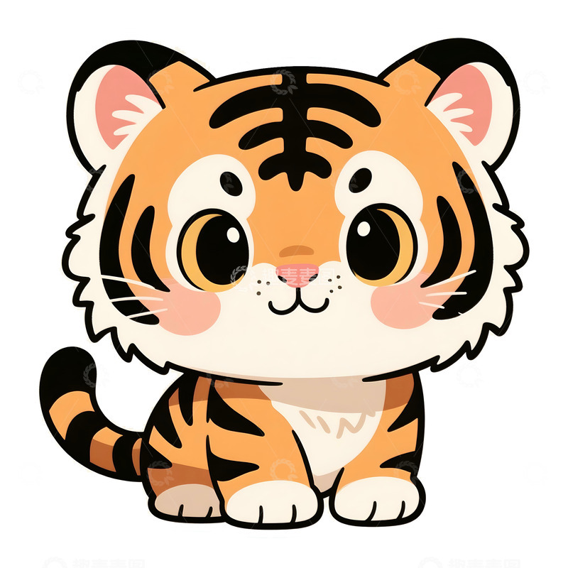 高清大图下载【趣麦麦图】卡通可爱小老虎免抠元素123