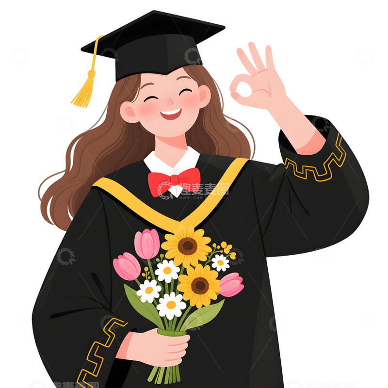 高清大图下载【趣麦麦图】毕业生主题插画19