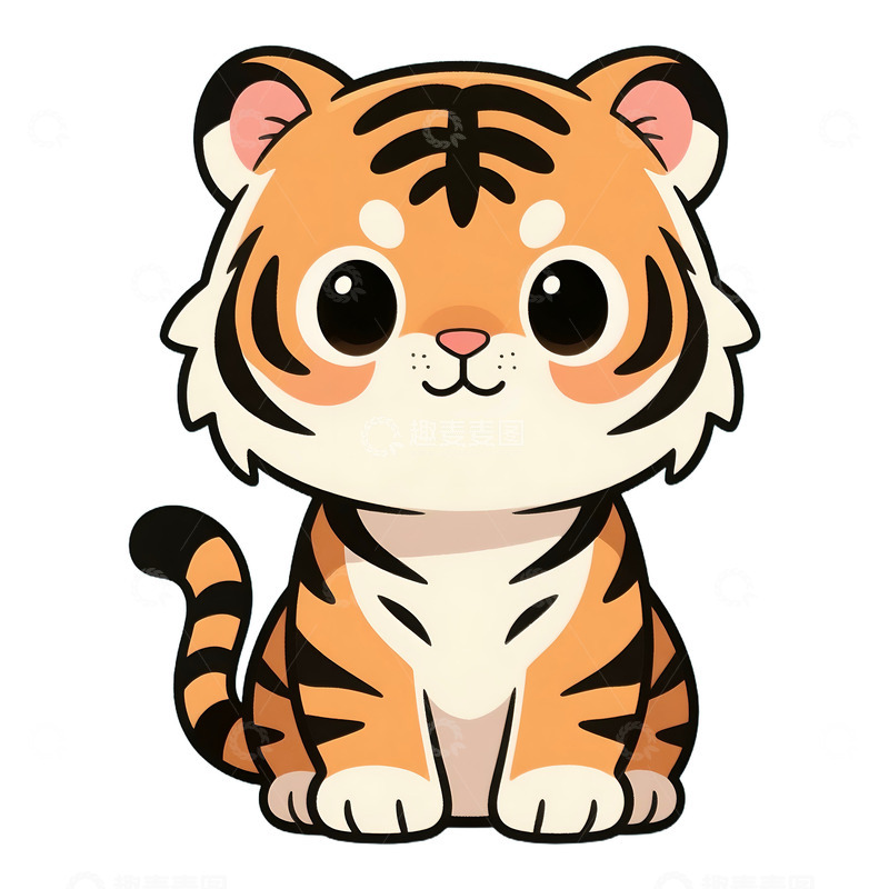 高清大图下载【趣麦麦图】卡通可爱小老虎免抠元素1