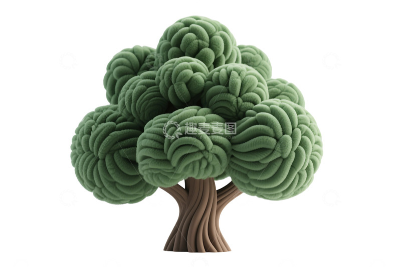 高清大图下载【趣麦麦图】免抠立体树造型 