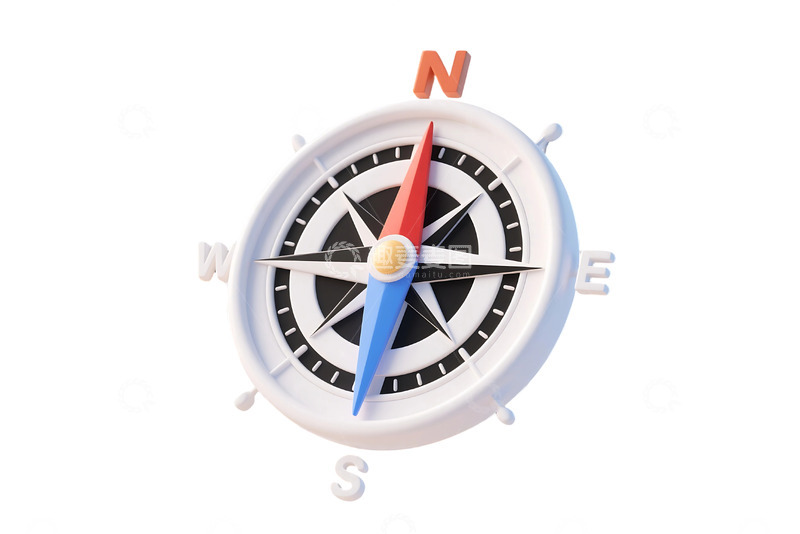 高清大图下载【趣麦麦图】免抠立体指南针元素 