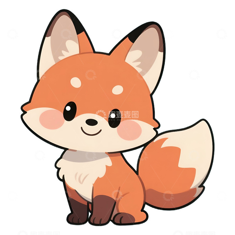 高清大图下载【趣麦麦图】卡通可爱小狐狸免抠元素