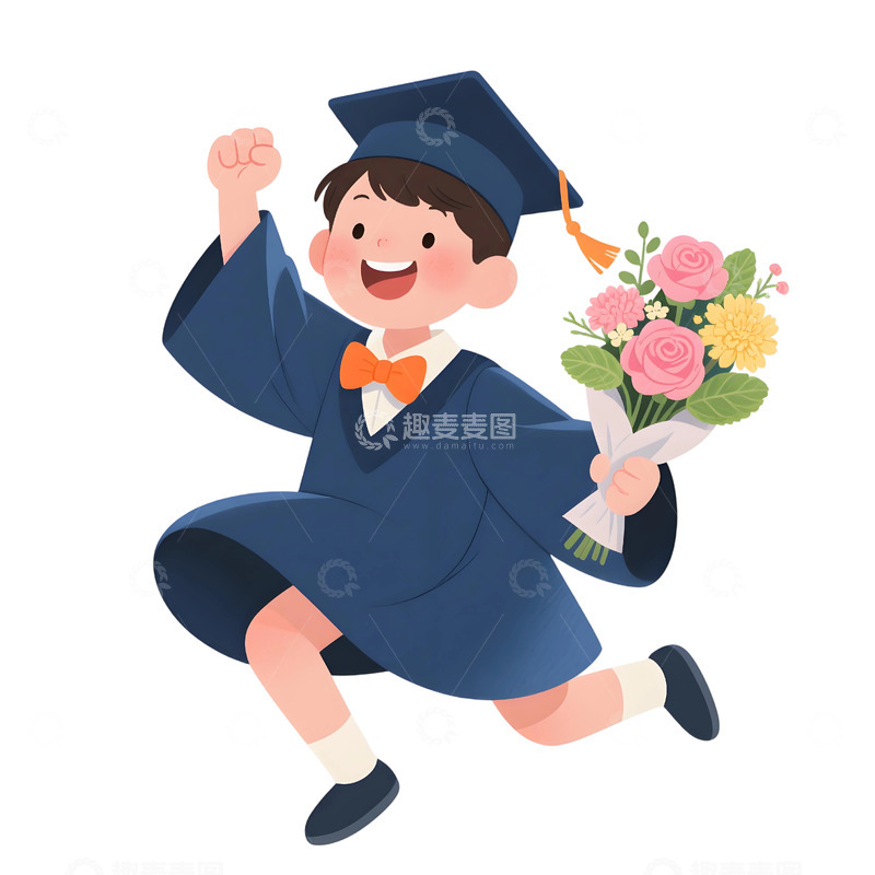 高清大图下载【趣麦麦图】毕业生主题插画11